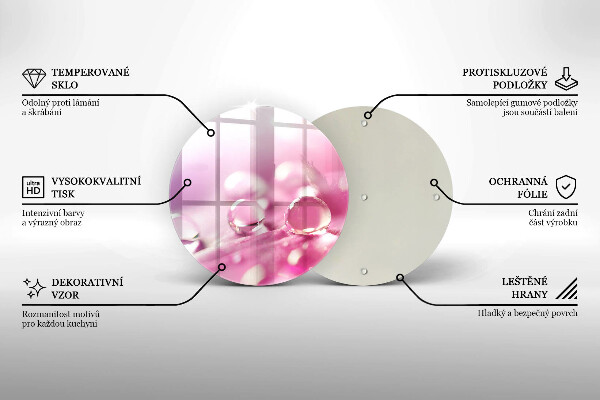 Chopping board glass Rosa flower petals