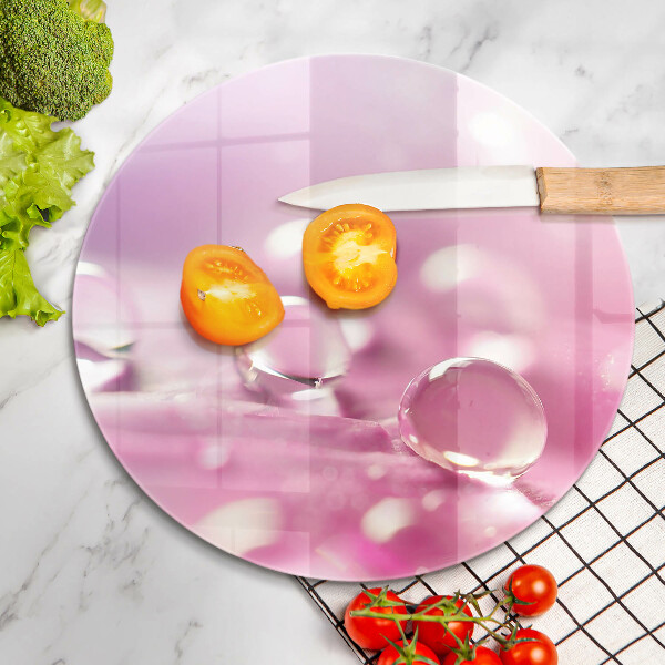 Chopping board glass Rosa flower petals