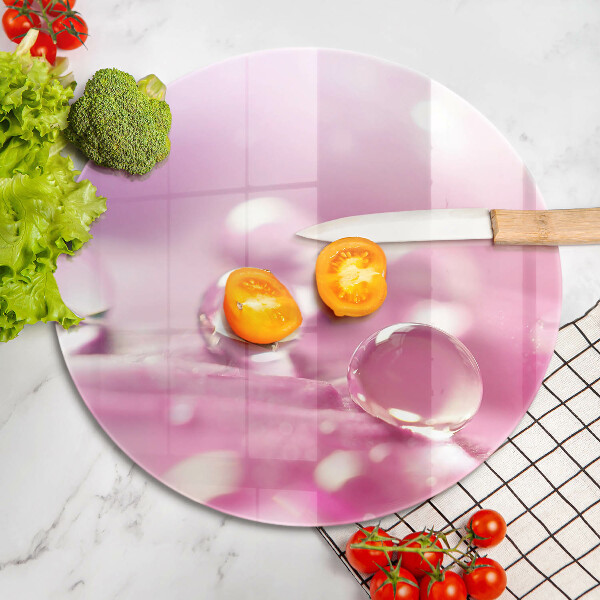 Chopping board glass Rosa flower petals