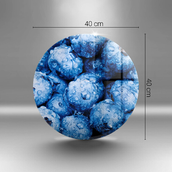 Chopping board glass Juicy blueberries