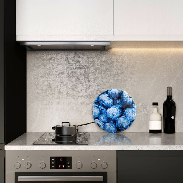 Chopping board glass Juicy blueberries