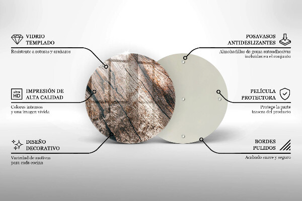 Chopping board glass Wood structure