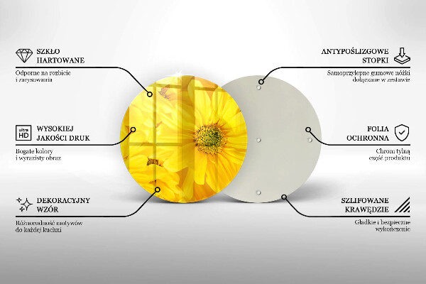 Chopping board glass Flowers petals