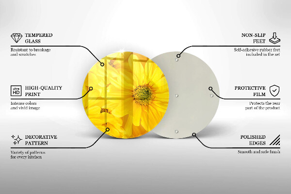 Chopping board glass Flowers petals