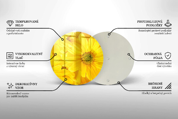 Chopping board glass Flowers petals