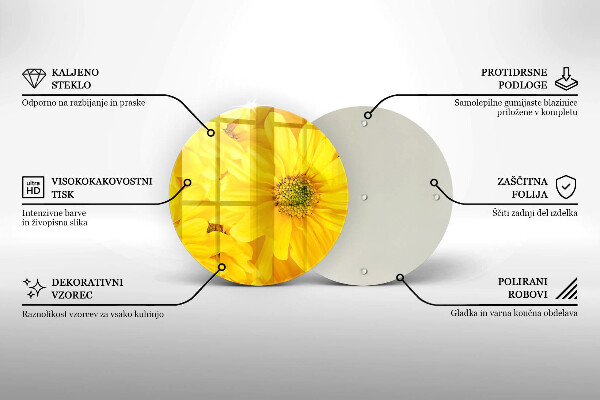 Chopping board glass Flowers petals