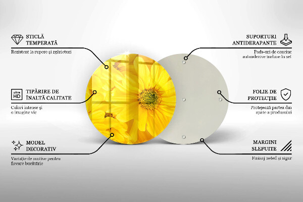 Chopping board glass Flowers petals
