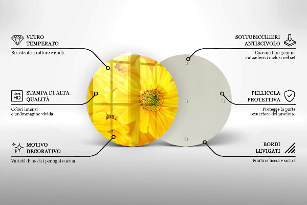 Chopping board glass Flowers petals