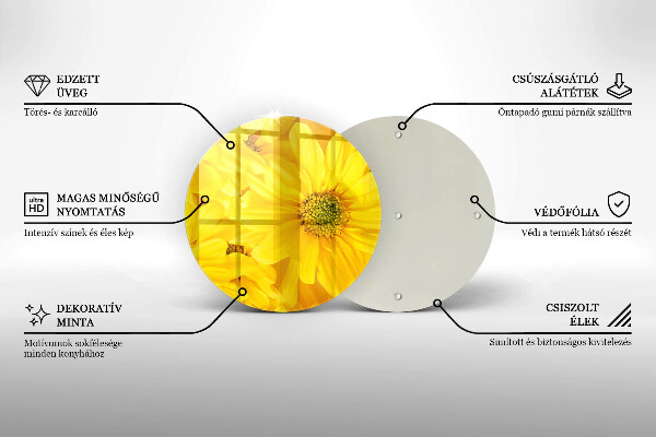 Chopping board glass Flowers petals