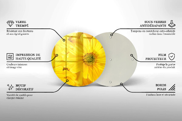 Chopping board glass Flowers petals