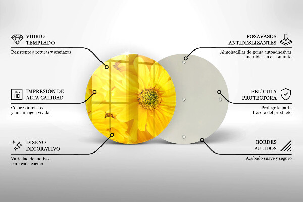 Chopping board glass Flowers petals