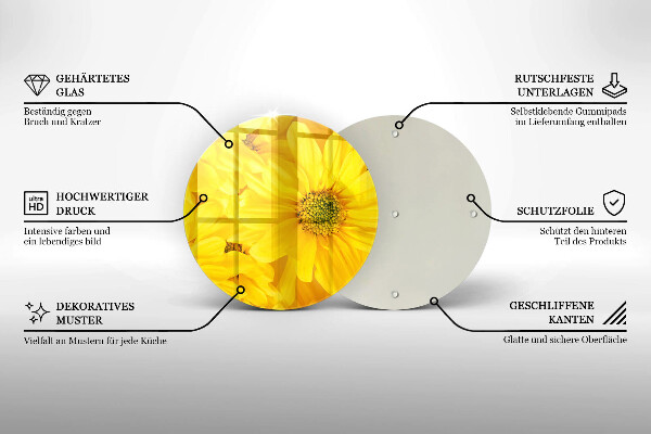 Chopping board glass Flowers petals