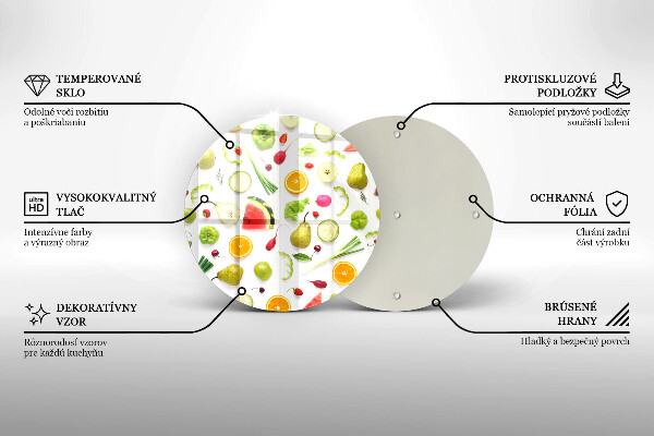 Chopping board glass Fruit and vegetables pattern