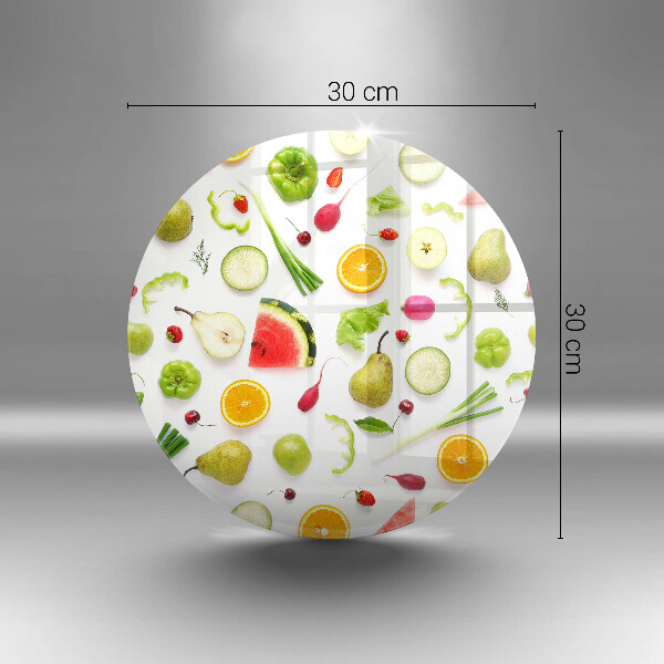 Chopping board glass Fruit and vegetables pattern