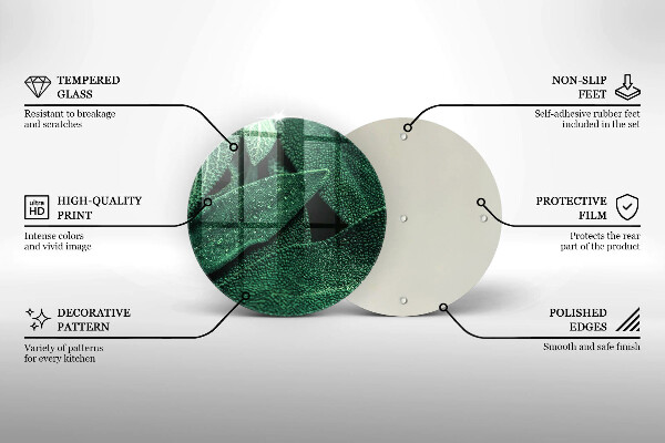 Chopping board glass Plant leaves