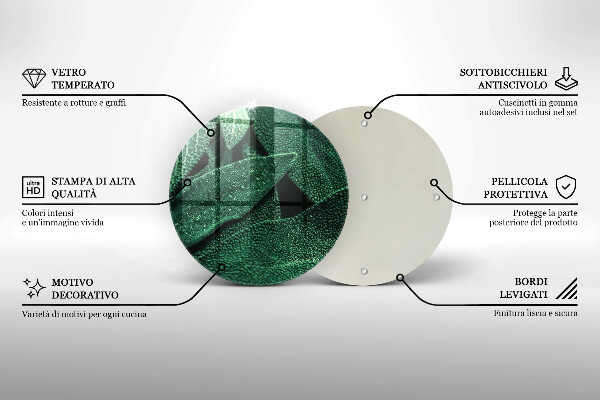 Chopping board glass Plant leaves