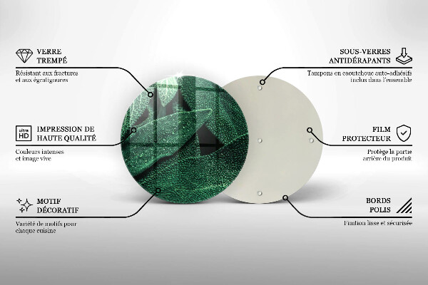 Chopping board glass Plant leaves