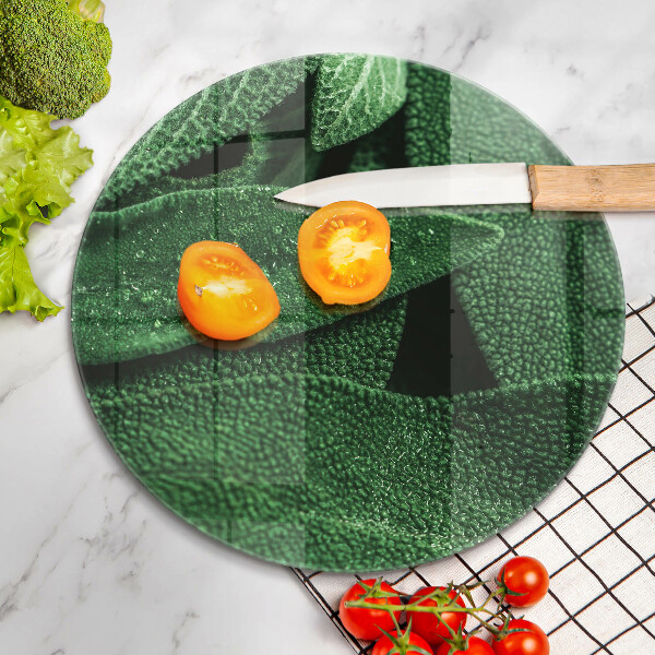 Chopping board glass Plant leaves