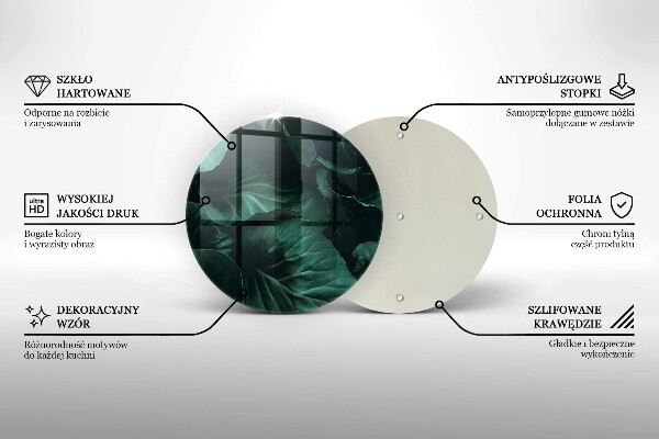 Chopping board glass Wild dark leaves