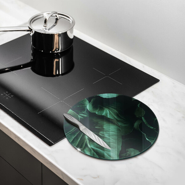 Chopping board glass Wild dark leaves