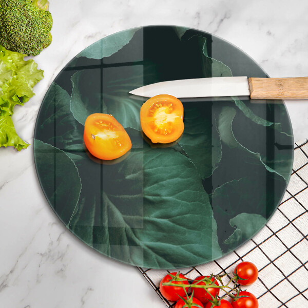 Chopping board glass Wild dark leaves