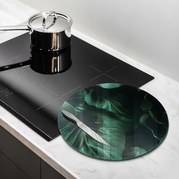 Chopping board glass Wild dark leaves