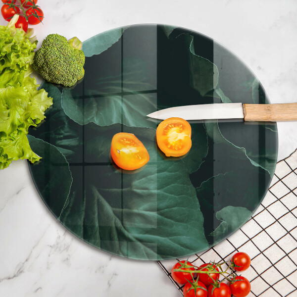 Chopping board glass Wild dark leaves