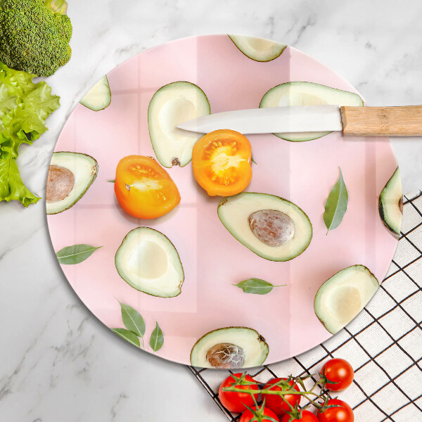 Chopping board glass Avocado pattern