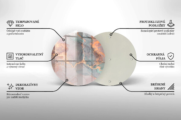 Chopping board glass Marble with gold
