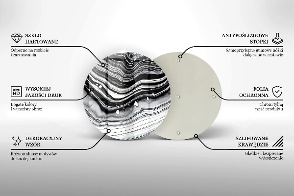 Chopping board glass Ink abstraction