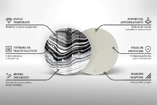 Chopping board glass Ink abstraction
