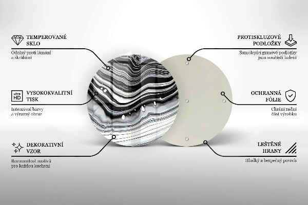 Chopping board glass Ink abstraction
