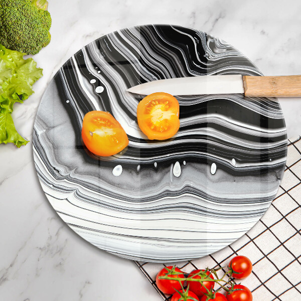 Chopping board glass Ink abstraction