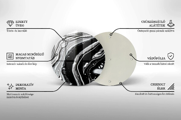 Chopping board glass Ink abstraction
