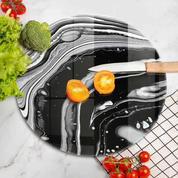 Chopping board glass Ink abstraction