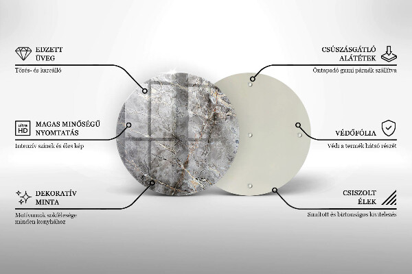 Glass cutting board Stone texture