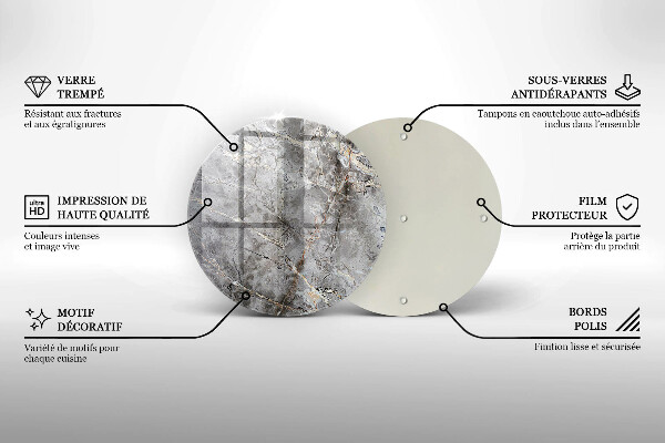 Glass cutting board Stone texture