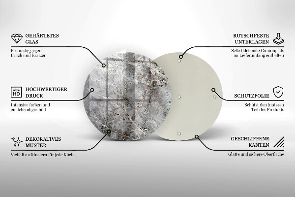 Glass cutting board Stone texture