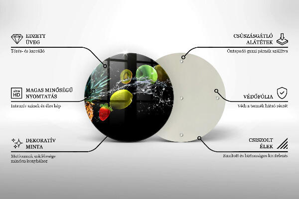 Chopping board Fruits in water