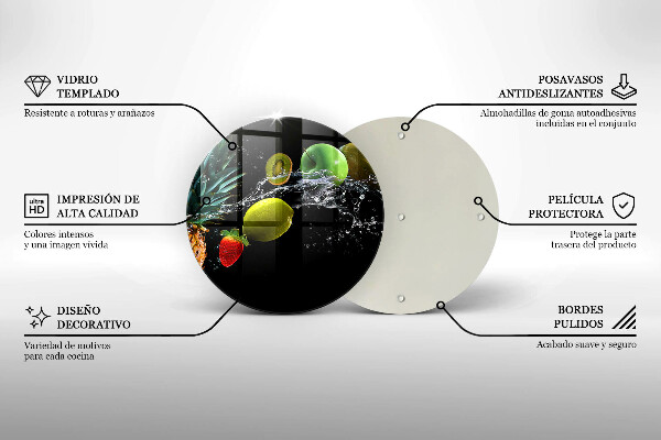 Chopping board Fruits in water