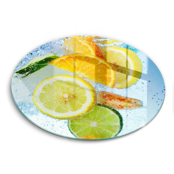 Chopping board glass Juicy citrus water