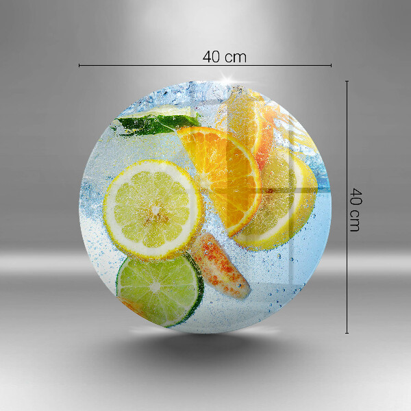 Chopping board glass Juicy citrus water
