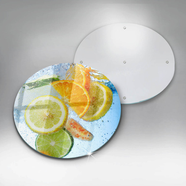 Chopping board glass Juicy citrus water