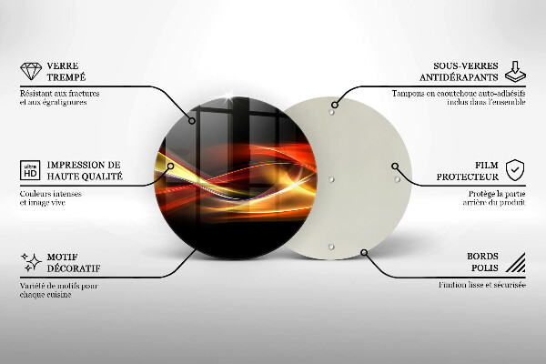 Chopping board glass Abstraction of smoke and light