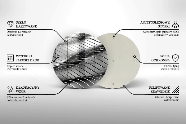Chopping board glass 3D metal structure
