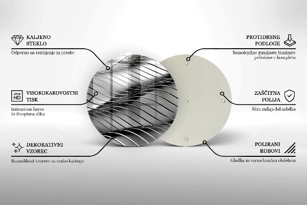 Chopping board glass 3D metal structure