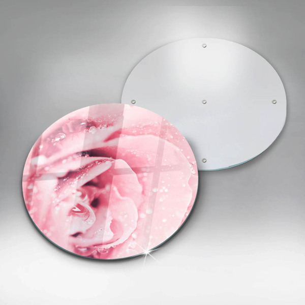 Chopping board glass Rosa drops and rose flower