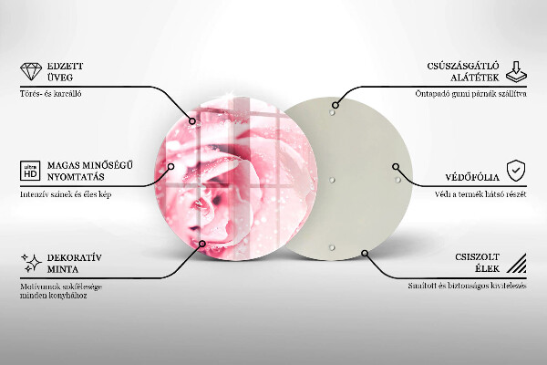 Chopping board glass Rosa drops and rose flower