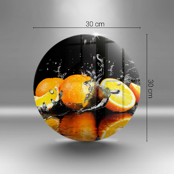 Chopping board glass Juicy fruit oranges