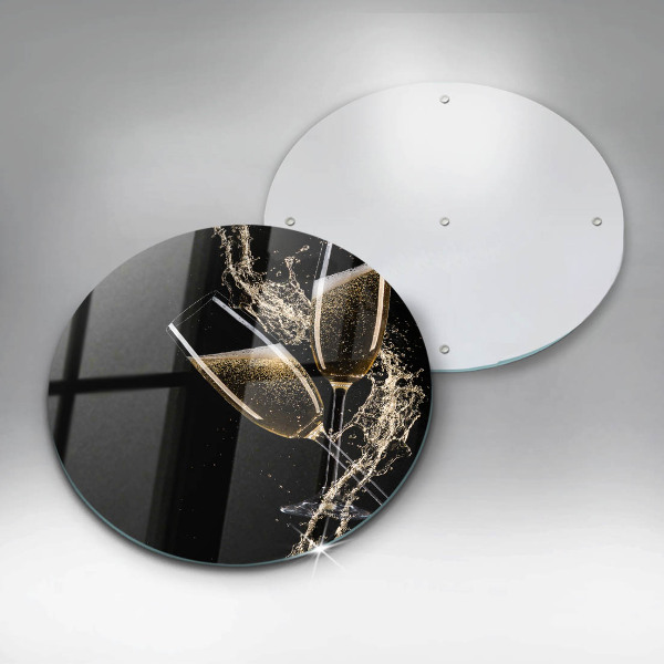 Glass cutting board Champagne glasses